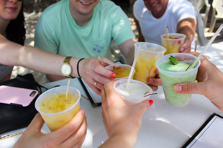 drinks at Beach Bar, St. John, USVI