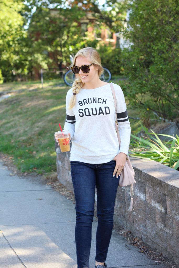 brunch squad sweatshirt from old navy, old navy style, fall style, comfy fall style, casual fall style, casual style blogger