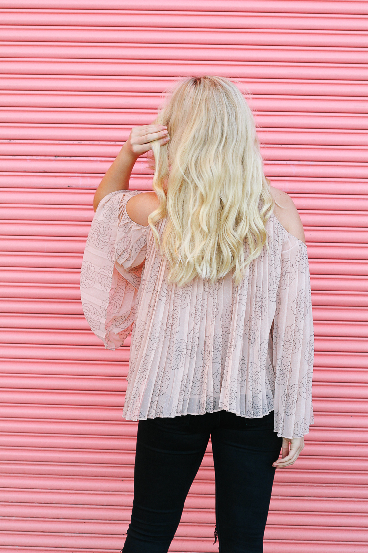 blush cold shoulder top perfect for spring