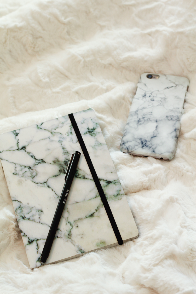 Marble notebook and marble phone case