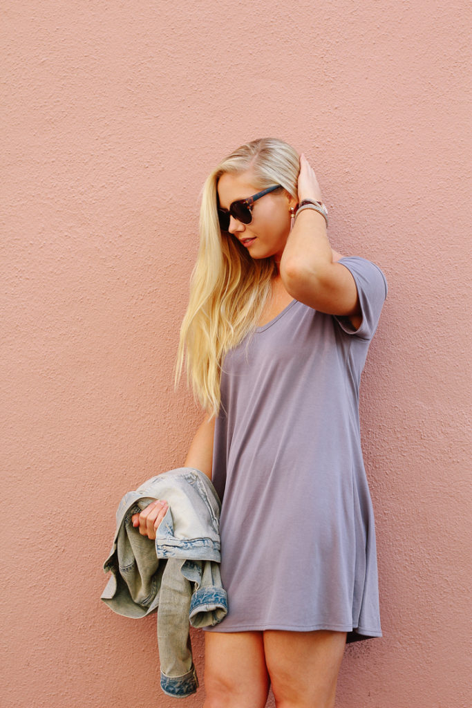 The perfect cold shoulder t shirt dress to wear all spring and summer