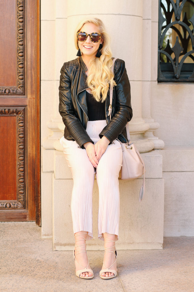 black and blush outfit