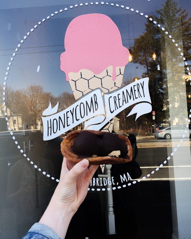 churro ice cream tacos at Honeycomb Creamery in Boston