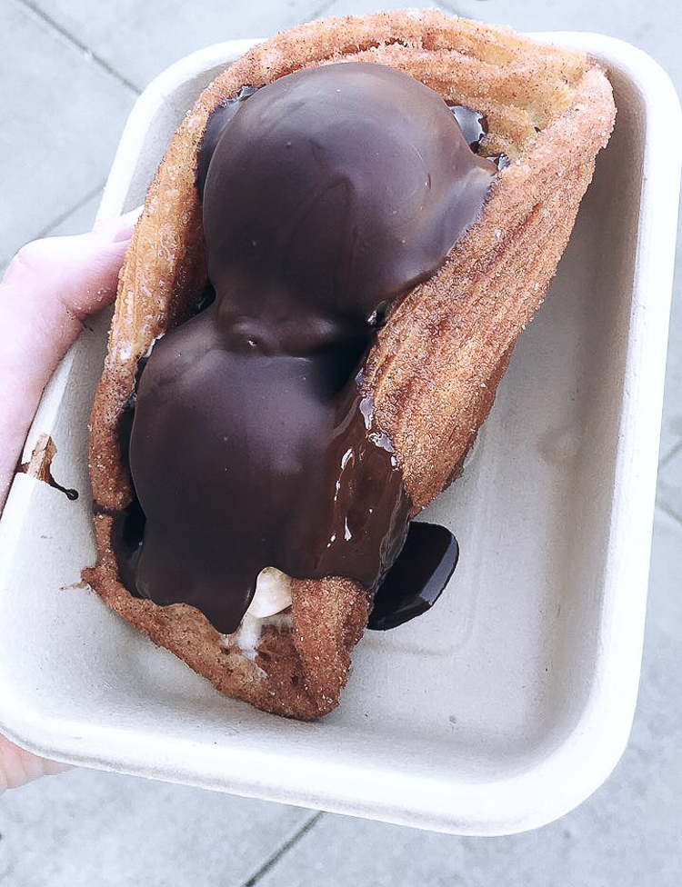 churro ice cream taco at Honeycomb Creamery in Boston