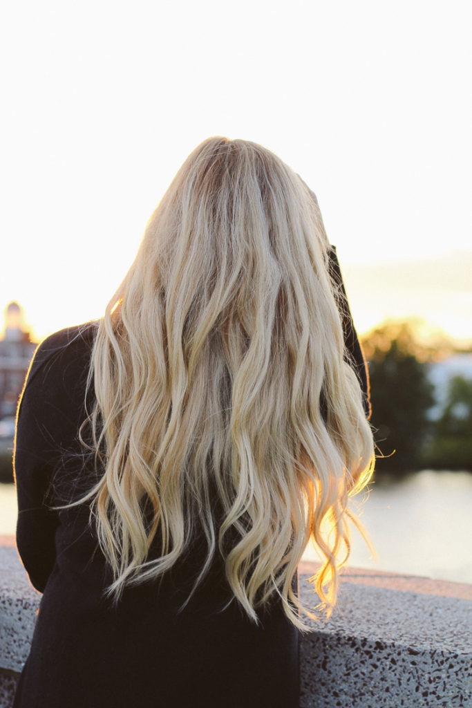 long blonde wavy hair