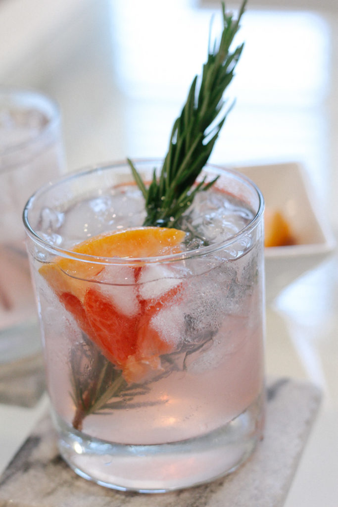 vodka, grapefruit, + rosemary cocktail with purity organic