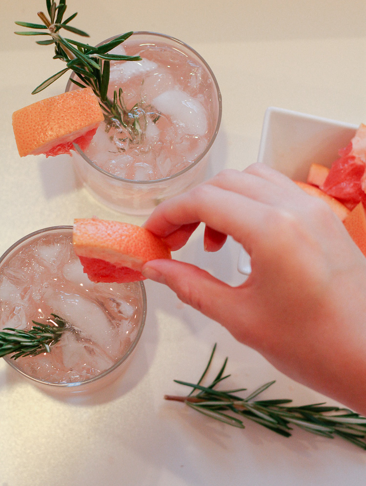 vodka grapefruit rosemary cocktail with purity organic