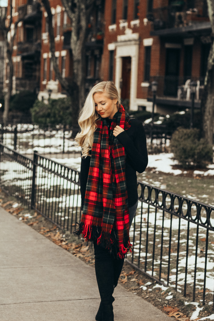 Casual Winter Outfit: Turtleneck + Over the Knee Boots