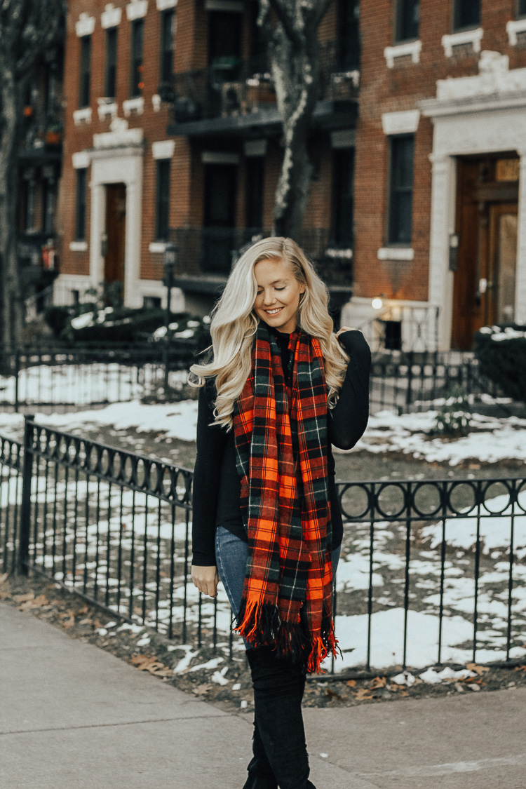 Casual Winter Outfit: Turtleneck + Over the Knee Boots