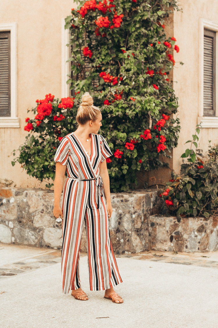 Vacation Style: Striped Jumpsuit on St. John, USVI - Mackenzie Fritz