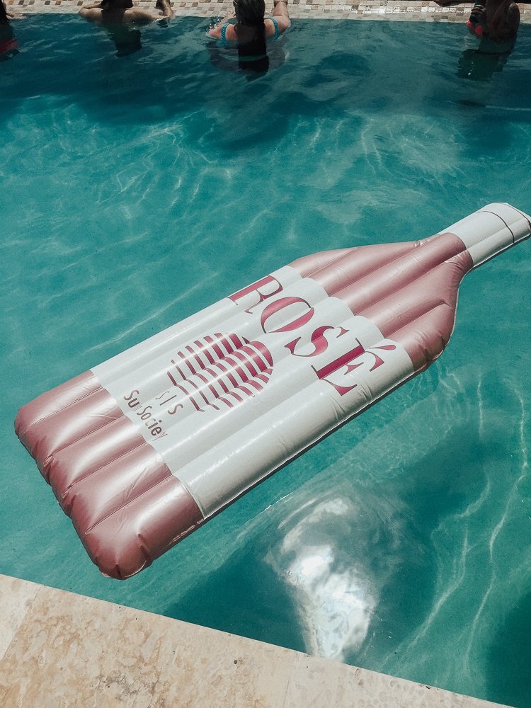 Rosé pool float | pool float on St. John | 