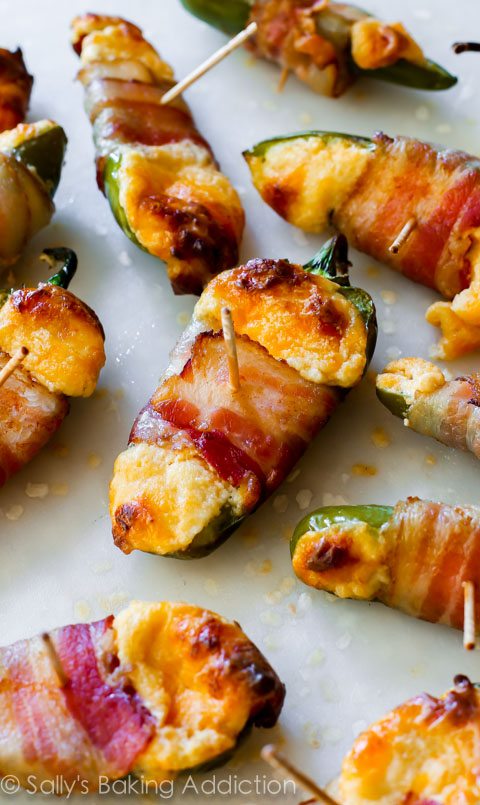 bacon wrapped jalapeños, jalapeño poppers, what to make for the super bowl, super bowl party food, best food to make for the super bowl, best food for football parties, game day food ideas, 