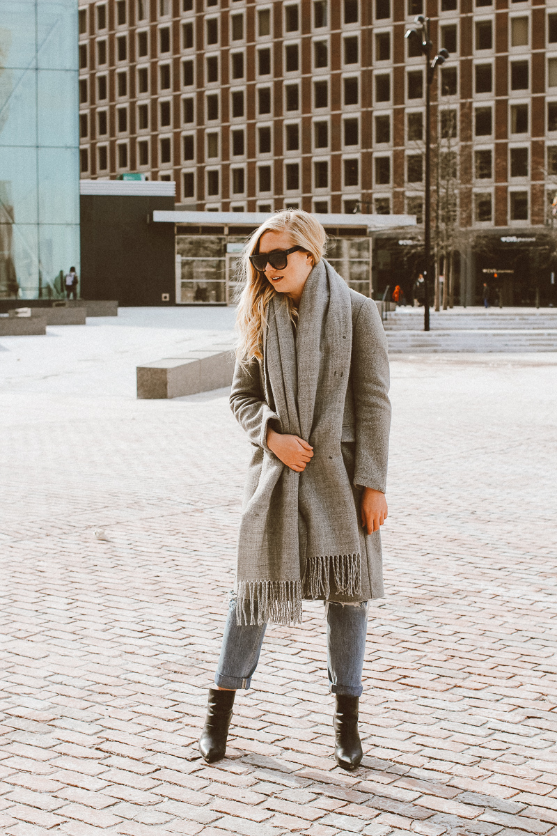 Gray & Glam Winter Outfit & The Most Chic Sunglasses Under $10 | gray winter outfit | the best sunglasses | best winter outfits | winter outfit | what to wear in winter | the best sunglasses for under $10 | boston blogger Mackenzie Murphy | 