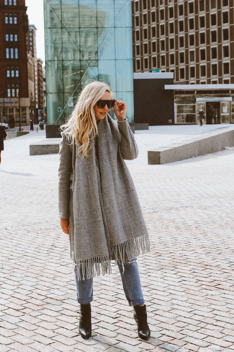 Gray & Glam Winter Outfit & The Most Chic Sunglasses Under $10 | gray winter outfit | the best sunglasses | best winter outfits | winter outfit | what to wear in winter | the best sunglasses for under $10 | boston blogger Mackenzie Murphy | 