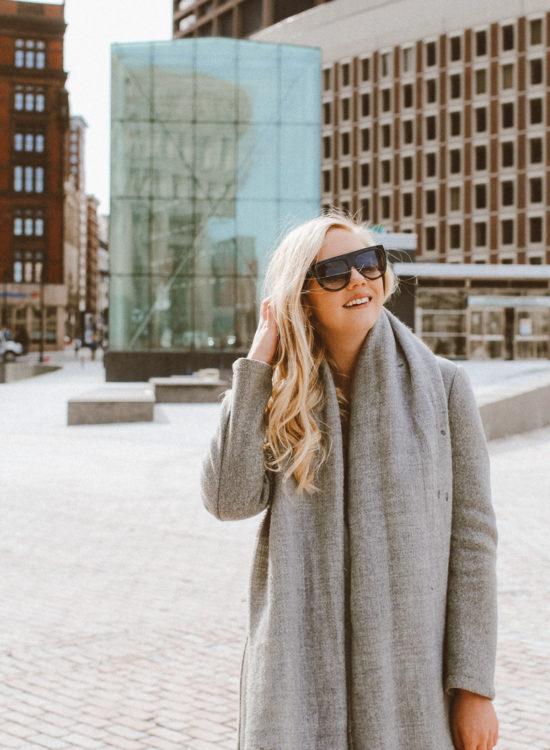 Gray & Glam Winter Outfit & The Most Chic Sunglasses Under $10 | gray winter outfit | the best sunglasses | best winter outfits | winter outfit | what to wear in winter | the best sunglasses for under $10 | boston blogger Mackenzie Murphy |