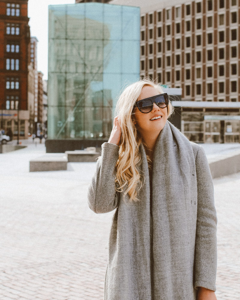 Gray & Glam Winter Outfit & The Most Chic Sunglasses Under $10 | gray winter outfit | the best sunglasses | best winter outfits | winter outfit | what to wear in winter | the best sunglasses for under $10 | boston blogger Mackenzie Murphy |