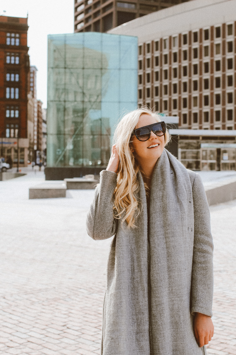 Gray & Glam Winter Outfit & The Most Chic Sunglasses Under $10 | gray winter outfit | the best sunglasses | best winter outfits | winter outfit | what to wear in winter | the best sunglasses for under $10 | boston blogger Mackenzie Murphy | 