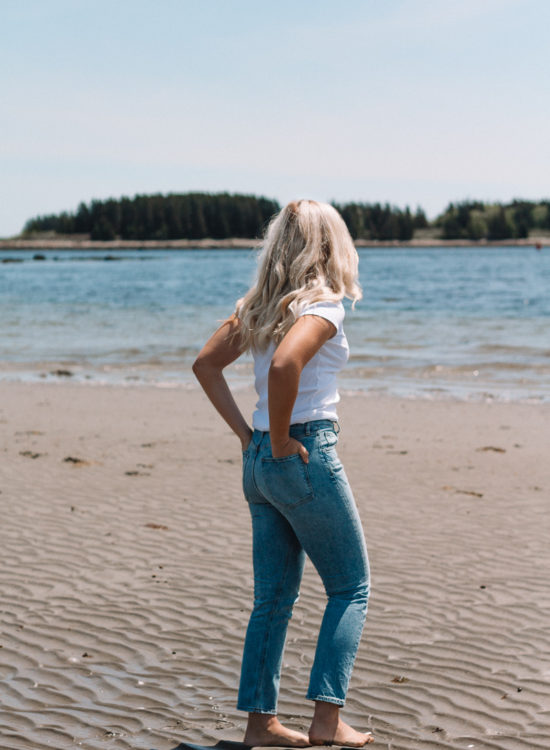 AGOLDE Denim: My Favorite Splurge Denim Brand | My favorite pairs of AGOLDE denim | The best designer denim | why I'm buying designer denim | sustainable denim | AGOLDE Denim review | outfit in Maine | summer outfit in Maine | Owls Head Maine summer outfit |