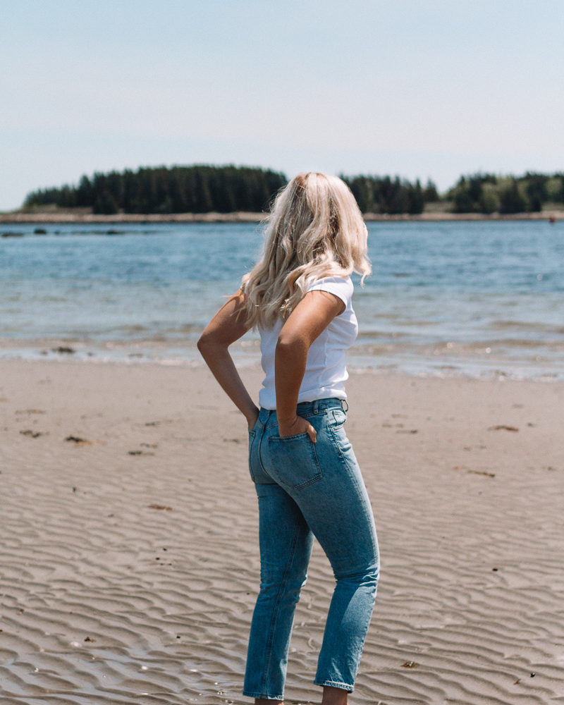 AGOLDE Denim: My Favorite Splurge Denim Brand | My favorite pairs of AGOLDE denim | The best designer denim | why I'm buying designer denim | sustainable denim | AGOLDE Denim review | outfit in Maine | summer outfit in Maine | Owls Head Maine summer outfit |